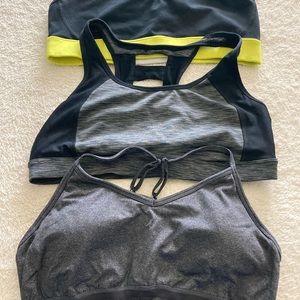 NEW!  Washed once but never worn.  DKNY and Ideology sports bras, XL. 3 pc set